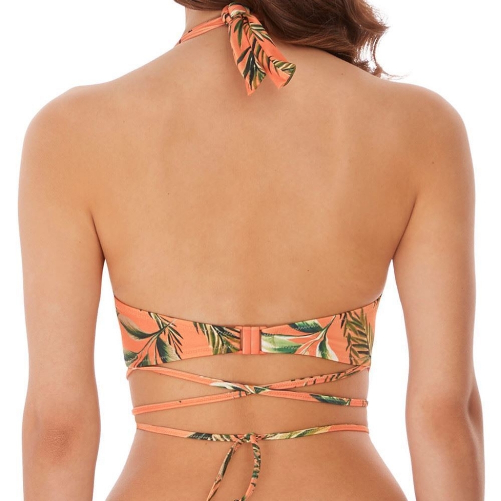Freya Tropical Print Halter Bikini Top Birds In Paradise Full Figure Bust 34K - Picture 2 of 12